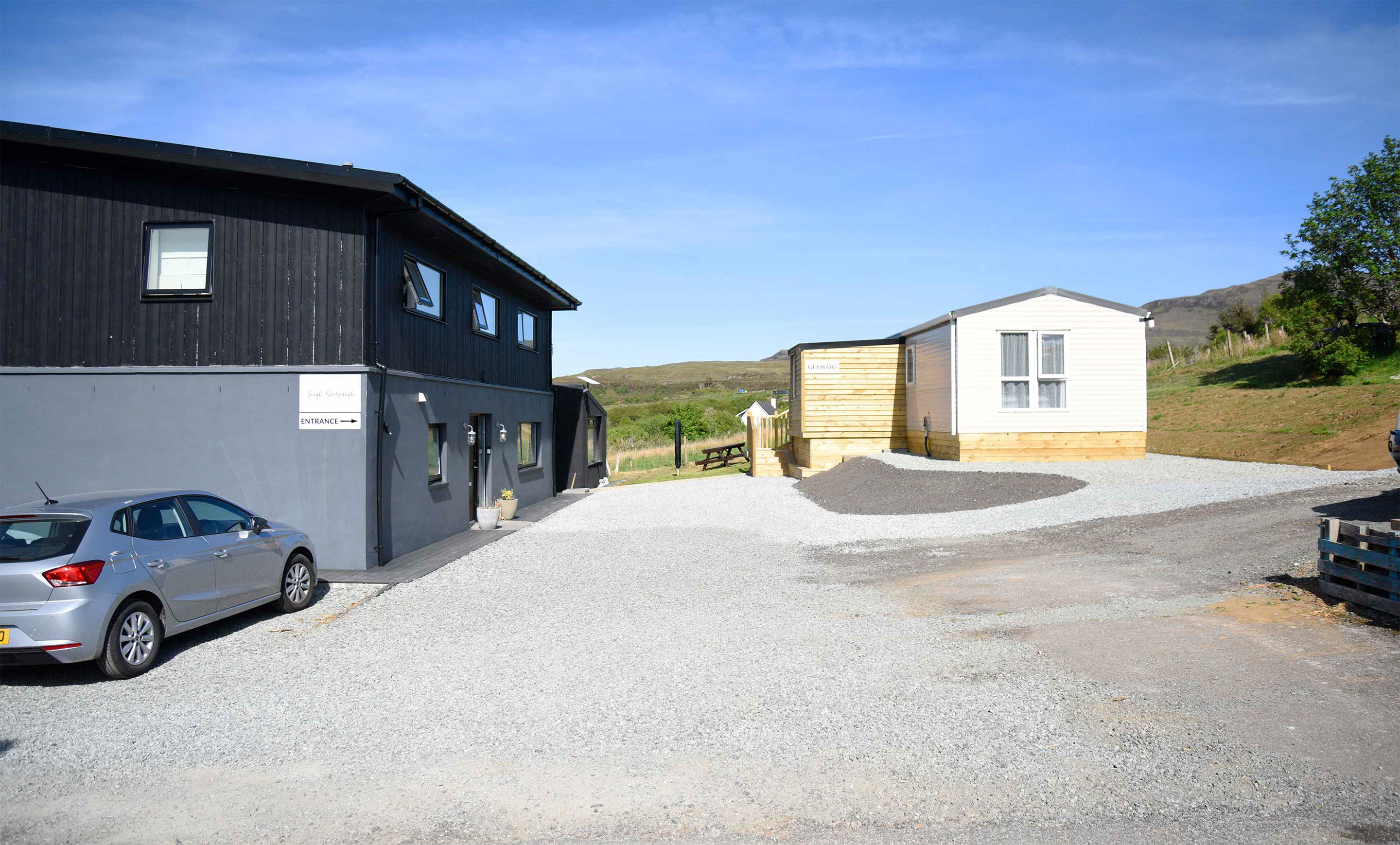 Our Glamaig self catering accommodation Caravan near Portree has private parking