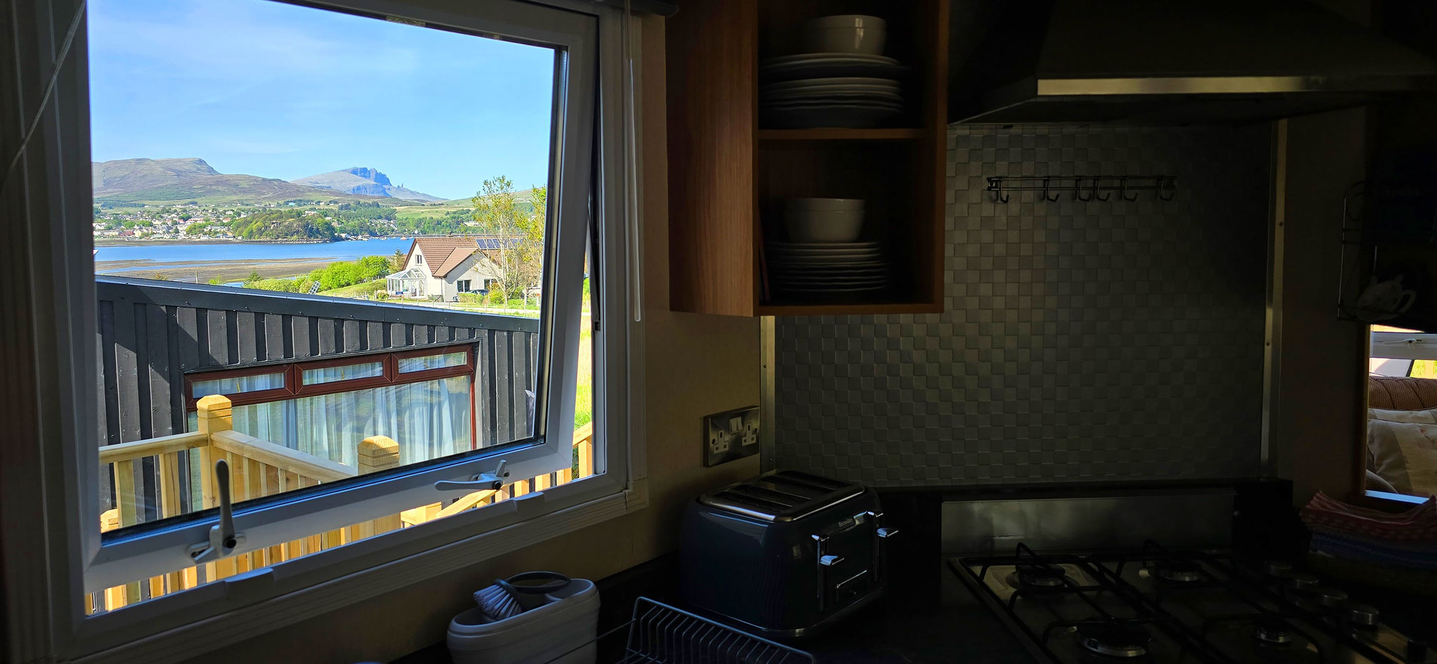 Caravan Skye offers great value self catering caravan accommodation with modern facilities with sea views of Portree Bay