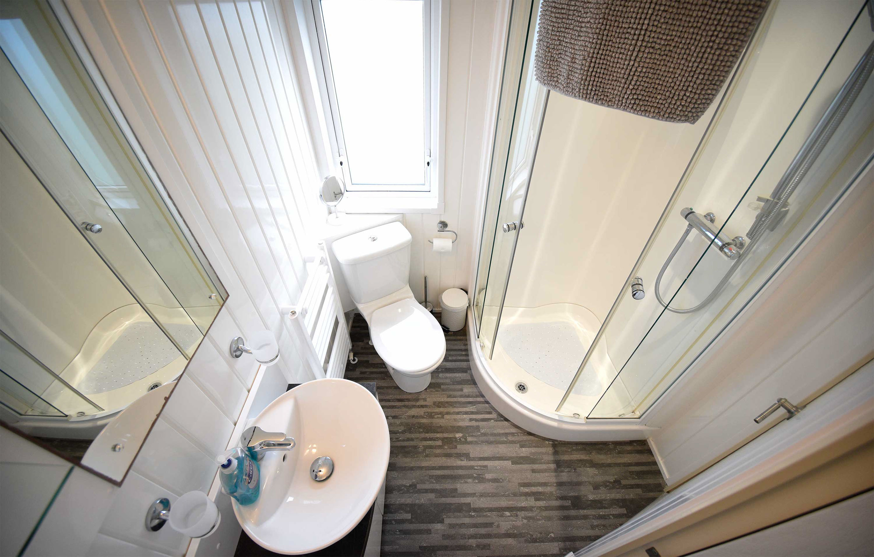 Our Marsco caravan contains a modern bathroom with excellent facilities near Portree