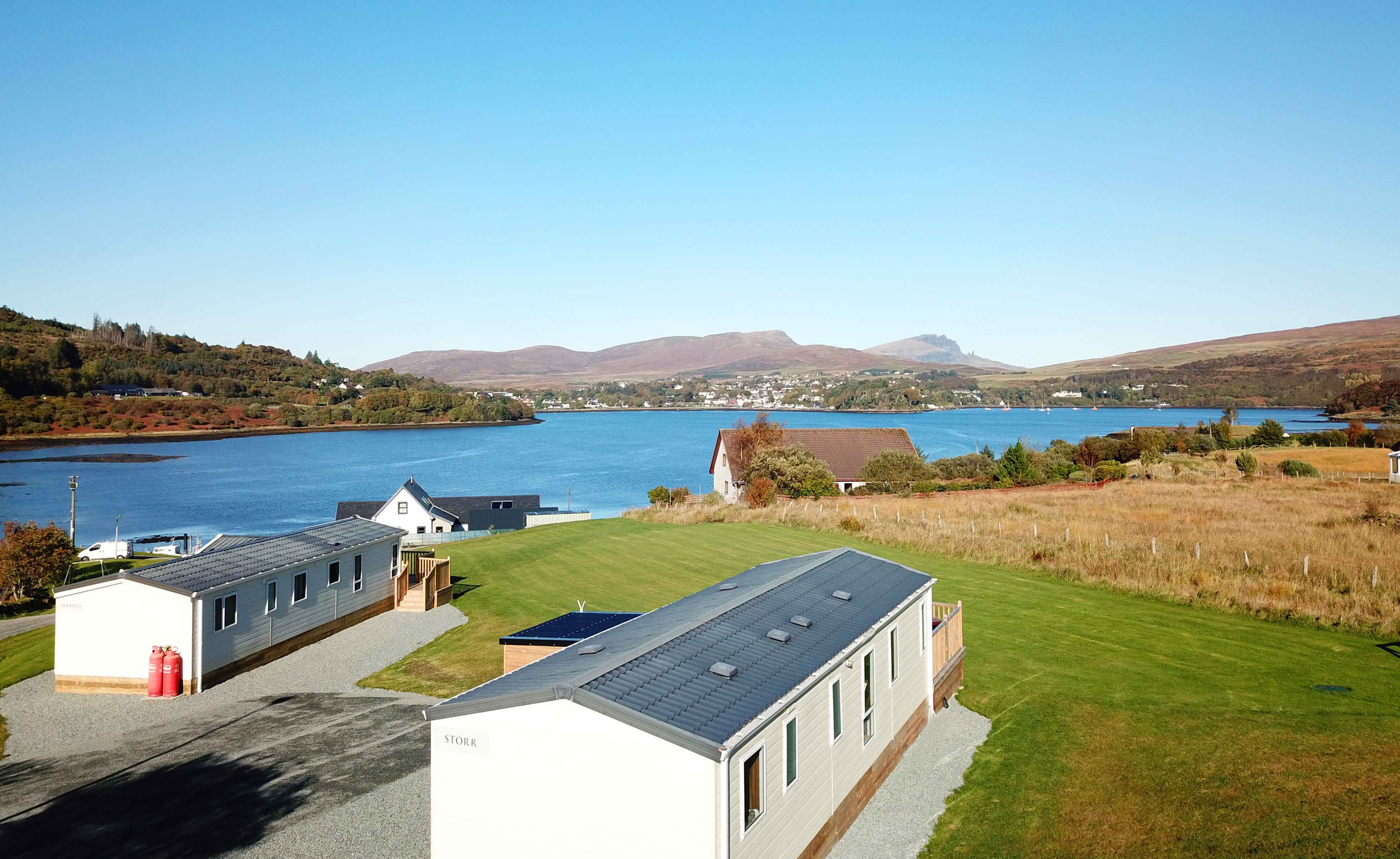 Wake up to stunning sea views of the Isle of Skye at Caravan Skye self catering accommodation near Portree